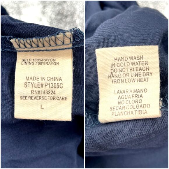 ILLA ILLA NWT Boho Tie-Front Floral Cutout Romper Blue/Yellow/White Size L - Picture 8 of 8